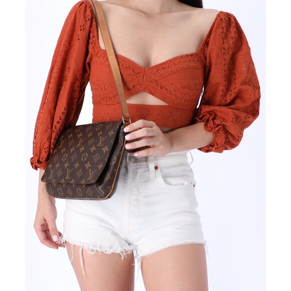 Louis Vuitton Brown Monogram Musette Tango Shoulder Bag Crossbody M51257 - Picture 3 of 12